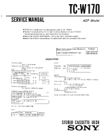 Sony TC-W170 - Service Manual 